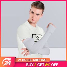 Men's Sunscreen Ice Sleeves Summer Thin Ice Silk Sleeves Outdoor Sports Arm Guard Hand Sleeves Cycling Equipment Arm Protection