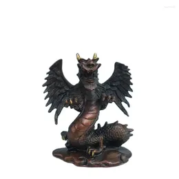 Decorative Figurines Purple Bronze Zodiac Dragon Home Decoration Flying Living Room