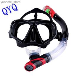 Diving Masks QYQ Professional diving mask seal waterproof full dry snorkel set Y240410