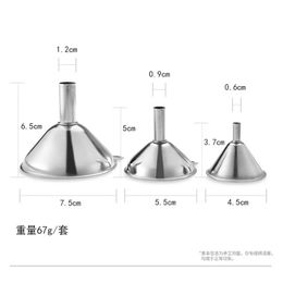 3Pcs Mini Small Mouth Funnel Stainless Steel Filling Hip Flask Beer Liquid Oil Kitchen Gadget Spice Wine Flask Philtre Funnel