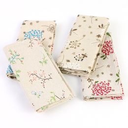 4PCS 40x40CM Floral Printed Cloth Napkins Japanese Style Dinner Dish Towel Wedding Restaurant Bar Table Mat serviette de table