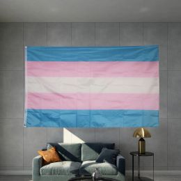 Transgender Agender Aromantic Binary Flag Graphic Custom Printed Hanging Polyester Shaft Cover Brass Grommets Design Outdoor
