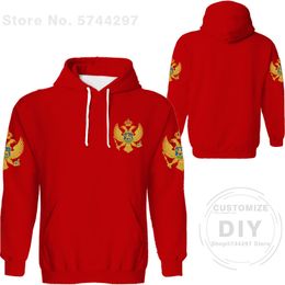 Montenegro Hoodie Diy Free Custom Name Number Mne Sweatshirt Flag Country Me Montenegro University Print Photo Logo Red Clothes