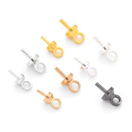 50/100pcs Metal Charms Screw Eye Bails Beads Hanging End Caps Clasps Pins Connectors For DIY Pendant Jewellery Making Accessories