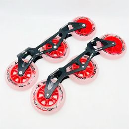 3X110mm 4X110mm Speed Skates Base with 85A Elastic PU Wheel ILQ11 608rs Skating Bearing for Slalom Speed 165mm 195mm Mount Race