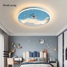 Ceiling Lights Cartoon Astronaut Led Light For Kids Room Bedroom Study Baby Lustre Cloud Star Moon Chandelier Children Boys Lamp