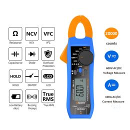 OWON CM2100 Clamp Meter Mini AC/DC Current Voltage Clamp Meter 100A 600V 20000 True RMS NCV Resistance Frequency Measurement