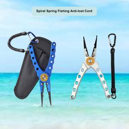Anti-lost Rope Elastic Safety Rope with Keyring Carabiner Anti-theft TPU Coiled Spring Fishing Anti-lost Cord Safety Lanyard