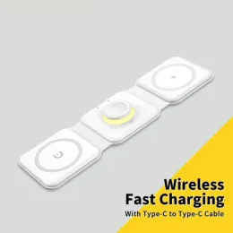 Chargers 3 in 1 Magnetic Wireless Charger Pad for iPhone 15 14 13 12 Pro Max Apple Watch 9 8 AirPods Chargers Fast Charging Dock Station