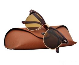 factory whole top quality 51mm half frame designer club sunglasses Womens Mens master UV400 protecton mirror sunglass 9887976