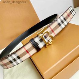 Belts Mens designer belts plaid leather luxury belt women letter buckle stripe pattern classical cinturon man causal retro trousers adjustable be Y240419 1SZ1