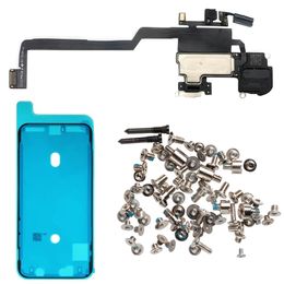 Ear Speaker Flex Cable And Full Set Screws Waterproof Adhesive Tape For iPhone X XR XS Max 11 Pro Max Repair Replacement