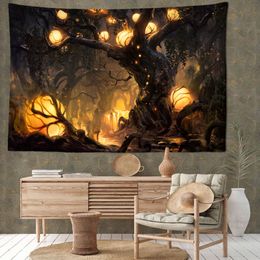 Psychedelic Wish Tree Tapestry Wall Hanging Bohemian Mysterious Forest Abstract Bedroom Dormitory Home Decor