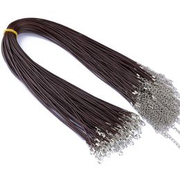10PCSLot 15mm Black Brown Colourful Leather Cord Chains Adjustable Braided 45cm Rope For DIY Necklace Bracelet Jewellery Making Fin7858070