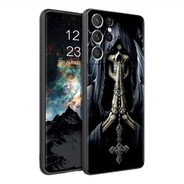 Retro Skull Butterfly Soft Case For Samsung Galaxy S22 S20 S21 FE S10 Note 20 Ultra 10 S23 Plus S8 Phone Cover Shell