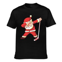 Hockey Player Dabbing T-Shirts Santa Christmas Popular Crewneck T Shirts Basic Mens Original Top