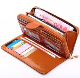 Wallets 11 Colors 2021 Fashion Leather Ladies Wallet Solid Vintage Long Women Purses Big Capacity Phone Clutch Money Bag Card Hold6591852