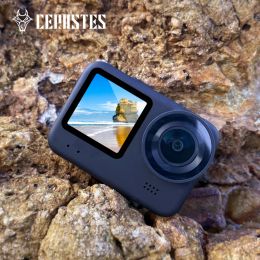 Cameras CERASTES 2023 New Action Camera 4K60FPS WiFi Antishake Go With Remote Control Screen Waterproof Sport Camera pro drive recorder