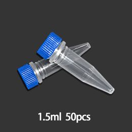 50pcs/ Bag Laboratory 1.5ml Plastic V-bottom Freezing Tube Screw Cap Cryogenic Vials Ink Subpackage