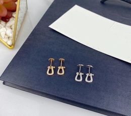 925 Sterling Silver Horseshoe Button Earrings Cute Fashion Famous Brand For Mother Women Fine Jewellery Whole Freds Earrings5375653