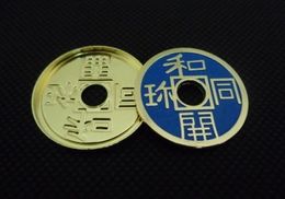 1 set Expanded Chinese Shell w/Coin Half dollar size Chinese Coins set Magic Tricks Close up magic with Manual t Instruction