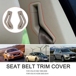 Beige Left Right Seat Belt Retractor Guide Ring Belt Selector Gate Seat Belt Trim Cover For Volvo S80 XC90 39885877