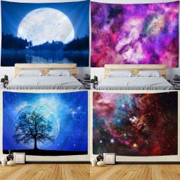 Starry Universe Landscape Printing Tapestry Home Background Cloth Blanket Room Art Yoga Sheet Beach Mat