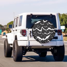 Bats Black Spare Tire Cover Dust-Proof Wheel Tire Cover Fit Trailer RV SUV and Many Vehicle Truck Camper Travel Trailer