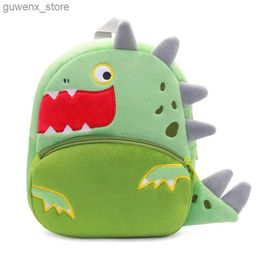 Backpacks Boys Girls Backpack Cute Animal Big Mouth Dinosaur Children Plush Backpack Kindergarten School Bag Y240411