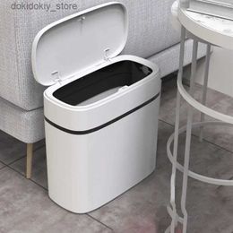 Waste Bins 14L Push-type Trash Can Bathroom Trash Can Household Waterproof Narrow ap Cleanin Storae Box Kitchen Trash Can Paper Basket L49
