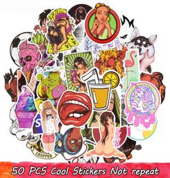 50 PCS Cool Stickers Sexy Graffiti Anime Funny Sticker for Adult to Home Decoration DIY Suitcase Laptop Bumper Car Snowboard Bicyc7270661