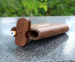 Smoking Pipes Portable Wood Dogout Case Wooden DugOut With Aluminum Alloy One Hitter Tobacco Bat Cigarette Filter Smoke Tools Acc6510140