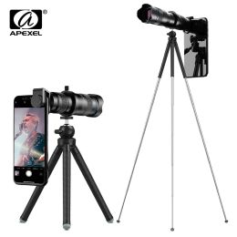 Lens APEXEL HD 60X metal telephoto zoom lens telescope monocular mobile lens+ extendable tripod for Xiaomi Huawei all Smartphones