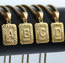 Initial Letter Pendant Name Necklack Yellow Gold j k Necklace for Women Men Bt Friend Jewelry Gifts Drop50817587262971