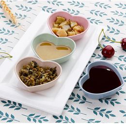 Bowls Appetizer Love Heart Shape Plates Vinegar Seasoning Dishes Soybean