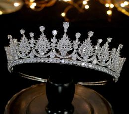 Elegant woman headdress and crown for parade party luxury new wedding crown tiara headband crystal zirconia8936423
