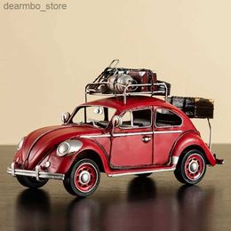 Arts and Crafts Nostalic Decoration Crafts Vintae Wrouht Iron Beetle Car Model Ornaments Home Decoration Retro Handicrafts Bus Model ifts L49