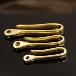 1pcs Solid Brass Belt U Hook Fob Clip Keychain Retro Vintage Key Ring Keychain Wallet Fish Hook 3 Sizes Available