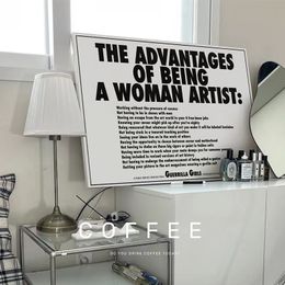 Nordic Black And White Quotes Light Luxury Monologue Feminism Wall Art Canvas Painting Posters Pictur For Coffee Room Home Decor