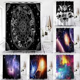 Shower Curtains Starry Sky Night Curtain Universe Galaxy Space Stars Scenery 3D Bathroom Wall Hanging Screen Decor