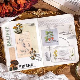 60 Pcs Nature Transparent Stickers Flora Plants Decorative sticker For Journaling Photo Album Card Making Crafts