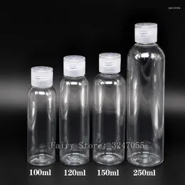 Storage Bottles 100ml 120ml 150ml 250ml 20pcs Clear Plastic Empty Cosmetic Round Shoulders Liquid Container Travel Packaging