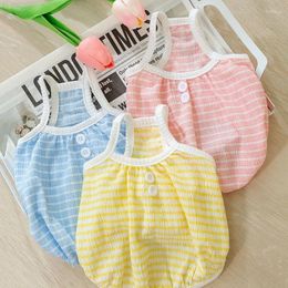 Dog Apparel Small Fresh Clothes Candy Colour Pet Striped Sling Teddy Breathable Vest Bichon Frise Summer Clothing