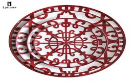 Ceramic Plate HandPainted Red Art Creative Round Ins Style Tableware H Dinner Plates Set Charger Plates for Wedding Pasta8396047