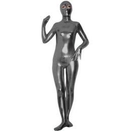 Sexy Women Skinny Zentai Full Body Open Eyes Jumpsuits Costume Shiny Metallic Masked Catsuit Cosplay Faux Leather Bodysuit Men