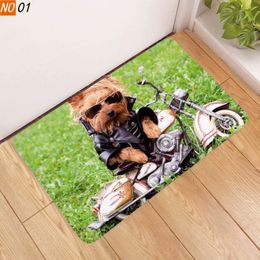 Non-Slip Corridor Bedroom Living Room Rug Soft Welcome Mat Cute Dog Pattern Entrance Door