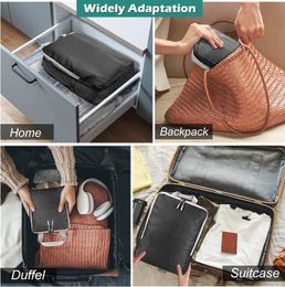 New Compressed Packing Cubes Travel Storage Organiser Set With Shoe Bag Mesh Visual Luggage Portable Lightweight Suitcase Bag