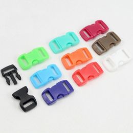 6Pcs 3/8" 10mm Side Release Buckle Curved Parachute 550 Paracord Bracelet DIY Dog Collar Strap Webbing Outdoor Camp