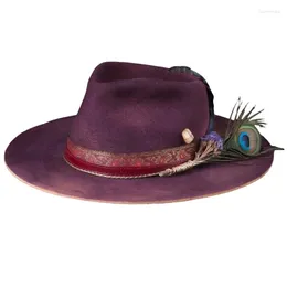 Berets Wide Brims Wool Cowboy Hat Magicians Round MagicsShow Headwear Masquerades Party Role Play Fedoras