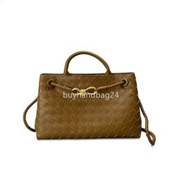 Rope Purse Leather Designer Crossbody Women Andiamo Bags New Totes Woven Bow Metal Bottgas Buckle Handheld Bag Single Shoulder Venetas Underarm Basket Women's KAQY